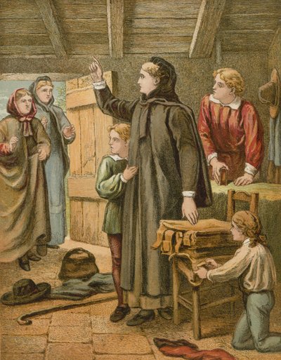 Christiana odwiedzana przez dwóch sąsiadów autorstwa English School