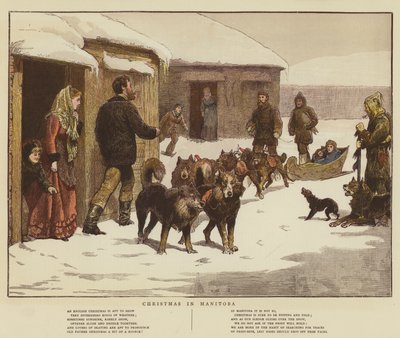 Boże Narodzenie w Manitobie (chromolitho) autorstwa English School