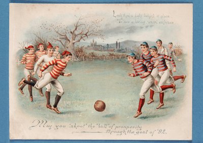 Pocztówka bożonarodzeniowa z meczu piłki nożnej, 1892 autorstwa English School