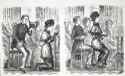 Zachowanie w kościele, ilustracja z Punch autorstwa English School