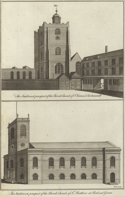 Kościół św. Jakuba, Clerkenwell i kościół św. Mateusza, Bethnal Green autorstwa English School