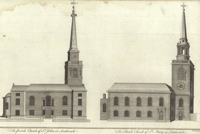 Kościół św Jana, Southwark i Kościół Najświętszej Marii Panny, Rotherhithe autorstwa English School