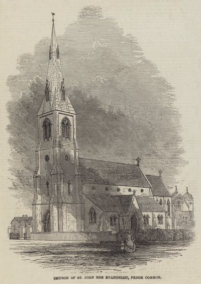 Kościół św. Jana Ewangelisty, Penge Common (rycina) autorstwa English School