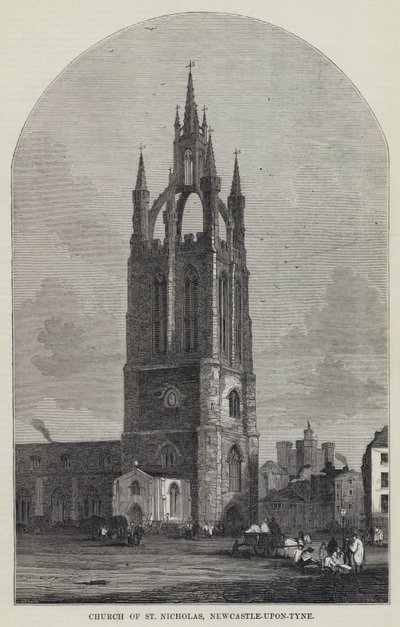 Kościół św. Mikołaja, Newcastle-upon-Tyne (rycina) autorstwa English School