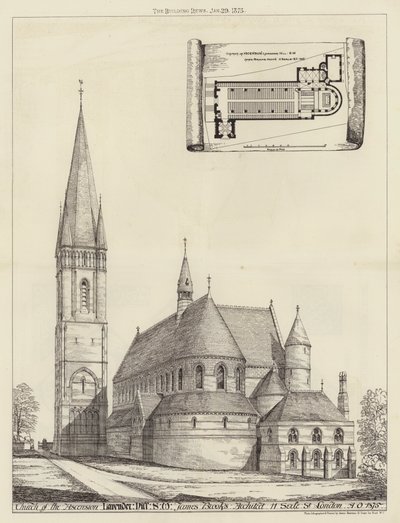 Kościół Wniebowstąpienia, Lawendowe Wzgórze, SW (rycina) autorstwa English School