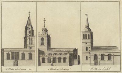 Kościoły St Vedast, Foster Lane, Allhallows, Barking i St Peter w Cornhill w Londynie autorstwa English School