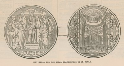 Medal miejski za Królewskie Święto Dziękczynienia w katedrze św. Pawła w Londynie autorstwa English School