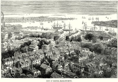 Miasto Boston w stanie Massachusetts (grawerunek) autorstwa English School