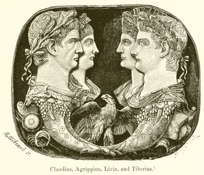 Klaudiusz, Agrypina, Liwia i Tyberiusz autorstwa English School