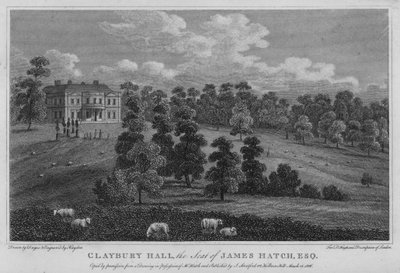 Claybury Hall, siedziba Jamesa Hatcha (rycina) autorstwa English School