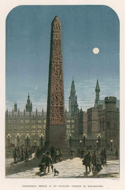 Cleopatras Needle na proponowanym stanowisku w Westminster autorstwa English School