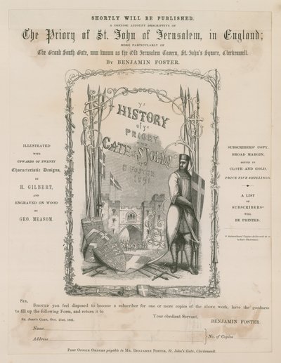 Clerkenwell, St Johns Gate, Benjamin Foster autorstwa English School