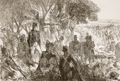 Clive at Plassey, ilustracja z Cassells Illustrated History of India autorstwa Jamesa Granta, wyd. 1879 autorstwa English School