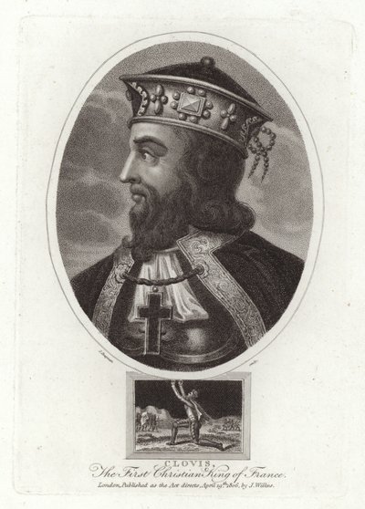 Clovis, pierwszy chrześcijański król Francji autorstwa English School