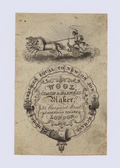 Coach and Harness Maker, Wełna, karta handlowa autorstwa English School