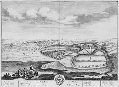 Cocken koło Durham, c.1710 (akwaforta) autorstwa English School