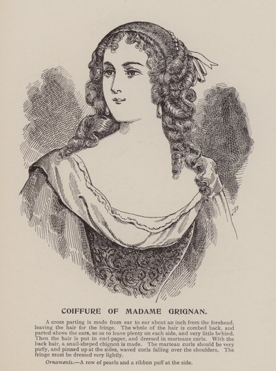 Fryzura Madame Grignan (rycina) autorstwa English School
