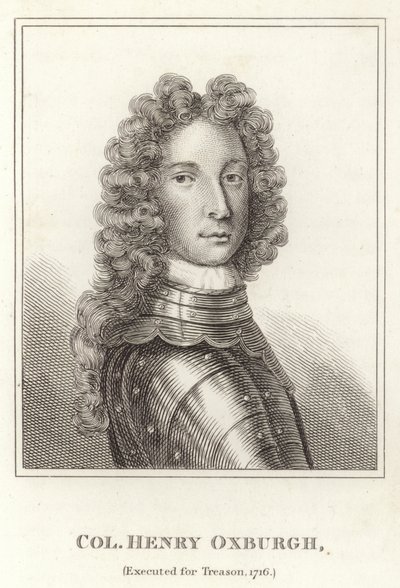 Pułkownik Henry Oxburgh, stracony za zdradę, 1716 autorstwa English School
