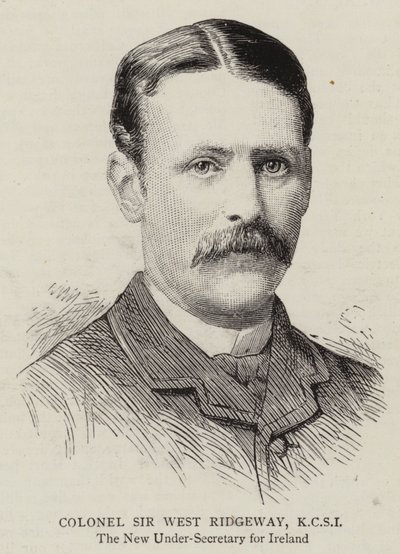 Pułkownik Sir West Ridgeway, KCSI (Grawerowanie) autorstwa English School