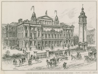 Ukończone budynki Peoples Palace, Mile End Road, East London autorstwa English School