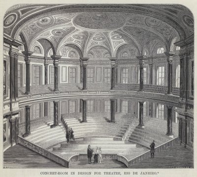 Sala koncertowa w stylu teatralnym, Rio de Janeiro (grafika) autorstwa English School