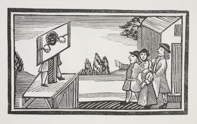 Skazany na stanie przez godzinę lub dłużej pod pręgierzem, ilustracja z książki Rozdział XVIII wieku autorstwa Johna Ashtona, wyd. 1882 autorstwa English School