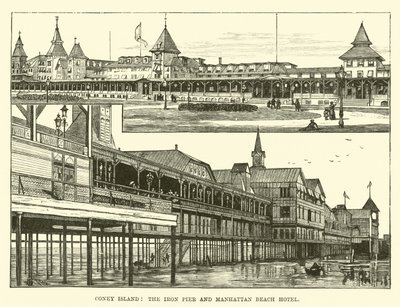 Coney Island, Iron Pier i Manhattan Beach Hotel autorstwa English School
