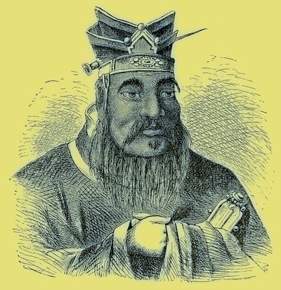 Konfucjusz, ilustracja z Ilustrowanej Historii Świata, wydana ok. 1880 r. (obraz ulepszony cyfrowo) autorstwa English School