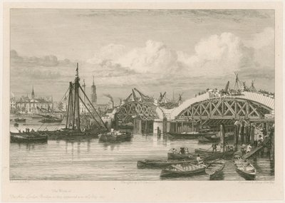 Budowa nowego mostu londyńskiego, 26 lipca 1827 r. autorstwa English School