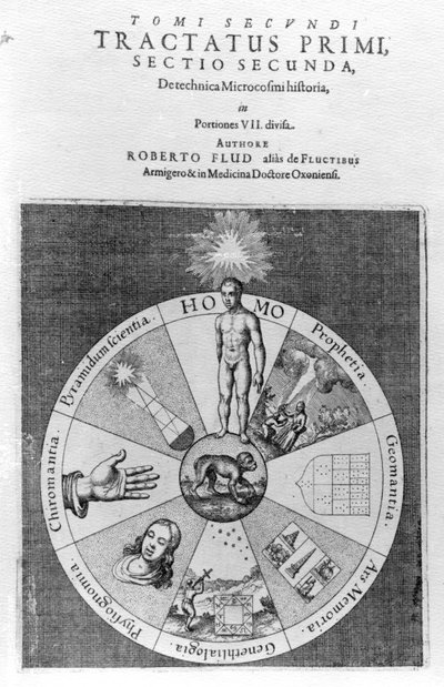 Budowa kosmosu, z dzieła Roberta Fludda "Utriusque Cosmi Historia", 1619 r. autorstwa English School