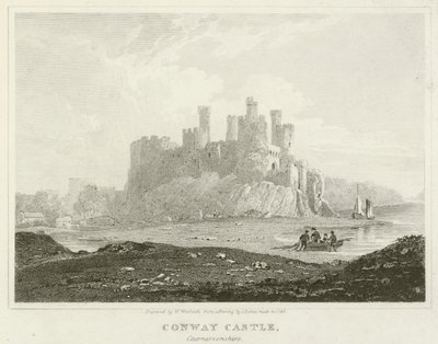 Zamek Conway, Caernarvonshire (grawerunek) autorstwa English School