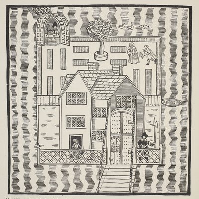Kopia Mapy Mockbeggar Hall, z jego sytuacją w rozległym kraju zwanym gdziekolwiek, ok. 1633, z Ballady o Roxborough autorstwa English School