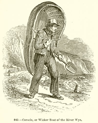 Coracle, czyli wiklinowa łódź rzeki Wye autorstwa English School