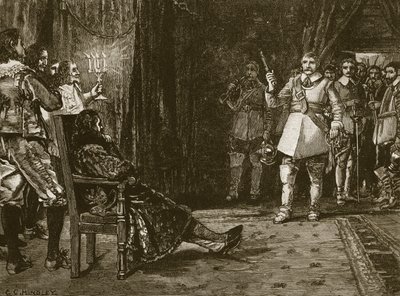 Wywiad Cornet Joyce z Charlesem, ilustracja z Ilustrowanej Historii Anglii Cassella (zdjęcie w sepii) autorstwa English School