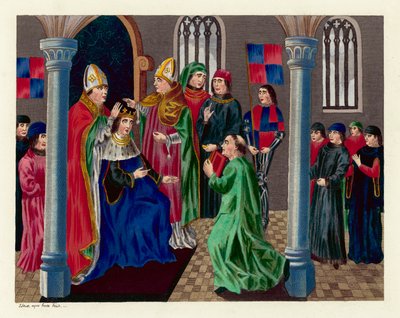 Koronacja króla Henryka IV (kolorowa grawerunek) autorstwa English School