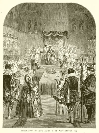 Koronacja króla Jakuba I w Westminster, 1603 autorstwa English School