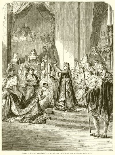 Koronacja Napoleona I: Napoleon koronuje cesarzową Józefinę autorstwa English School