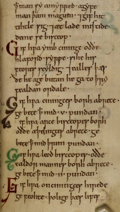 Bawełna Nero A.I.f.33 Prawo-kod King Cnut (welin) autorstwa English School