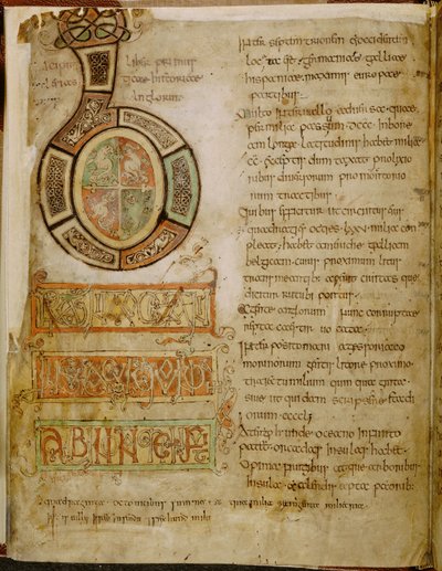 Bawełna Tiberius C.II, f.5v Inicjał 