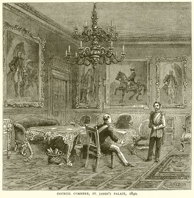 Sala Rady, Pałac św. Jakuba, 1840 autorstwa English School