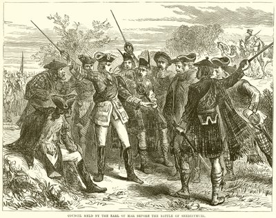 Rada sprawowana przez hrabiego Mar przed bitwą pod Sheriffmuir autorstwa English School