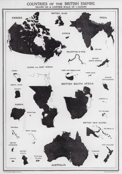 Kraje Imperium Brytyjskiego (litografia) autorstwa English School