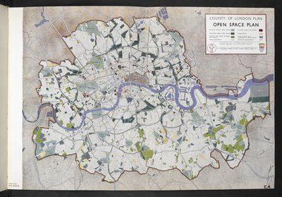 County of London Open Space Plan / przygotowany dla rady hrabstwa Londyn przez J.H. Forshaw i Partick Abercrombie autorstwa English School