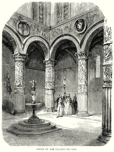 Dziedziniec Palazzo Vecchio (rycina) autorstwa English School