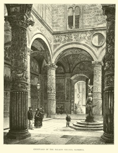 Dziedziniec Palazzo Vecchio, Florencja autorstwa English School