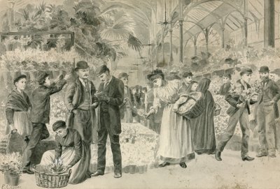 Covent Garden, Londyn (wc na papierze) autorstwa English School