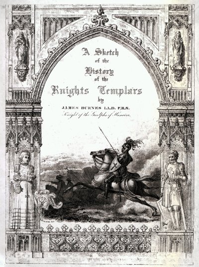 Okładka Szkicu historii templariuszy autorstwa Jamesa Burnesa autorstwa English School