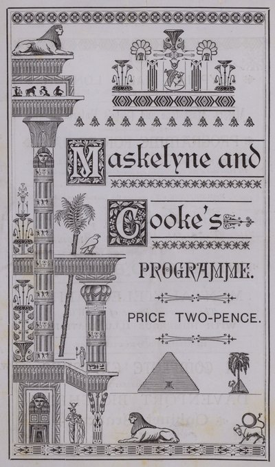 Okładka programu The Egyptian Hall autorstwa English School