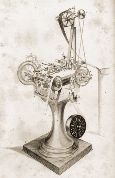 Crabtrees Maszyna do układania kart, wystawiona na Wielkiej Wystawie 1851 autorstwa English School