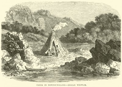Creek w Nowej Funlandii, indyjski Wigwam autorstwa English School
